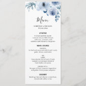 dusty blue floral bruiloft menu (Voorkant)