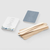 Dusty Blue Floral bruiloft programma Hand Fan Handwaaier (Niet-gemonteerd)