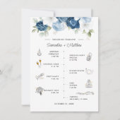 Dusty Blue Floral Bruiloft Routebeschrijving en Pr (Voorkant)