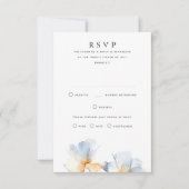 Dusty Blue Floral bruiloft RSVP Kaarten (Voorkant)
