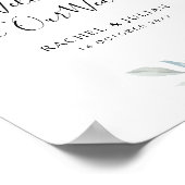 Dusty blue floral bruiloft welkomstbord poster (Hoek)