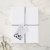 Dusty Blue Floral Cadeaulabel (Met Touw)