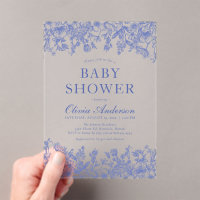 Dusty Blue  Floral Chinoiserie Baby shower