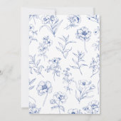 Dusty Blue Floral Chinoiserie Baby shower Kaart (Achterkant)
