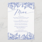 Dusty Blue Floral Chinoiserie Botanical Menu (Voorkant)