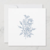 Dusty Blue Floral Couples Shower Kaart (Achterkant)