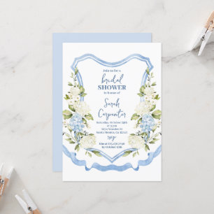 Dusty Blue Floral Crest Vrijgezellenfeest Kaart