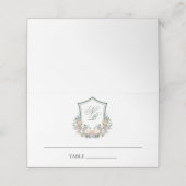 Dusty Blue Floral Crest Wedding (Buitenkant ongevouwen)