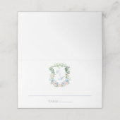 Dusty Blue Floral Crest Wedding (Buitenkant ongevouwen)