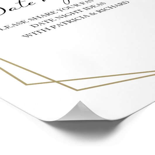 Dusty Blue Floral Date Night Jar Sign Poster (Hoek)