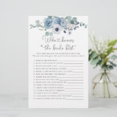 Dusty blue floral die de beste wedstrijd kent (Staand voorkant)
