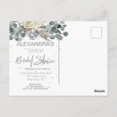 Dusty Blue Floral Disco Bridal Shower Invitation (Dos)