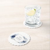 Dusty Blue Floral Elegant Kartonnen Onderzetters (Insitu)