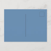 Dusty blue floral elegant script bruiloft uitnodiging briefkaart (Achterkant)