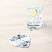 Dusty Blue Floral Elegant Vrijgezellenfeest Love Kartonnen Onderzetters (Insitu)