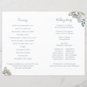 Dusty Blue Floral Elegant Wedding Ceremony Program (Achterkant)