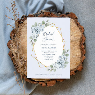 Dusty Blue Floral en Eucalyptus   VRIJGEZELLENFEES Kaart