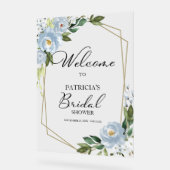Dusty Blue Floral Fête des mariées Affiche de bien (Angle)