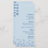 Dusty Blue Floral Food and Dracks Menu (Devant / Derrière)