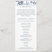 Dusty Blue Floral French Christian Wedding Program Programma (Achterkant)