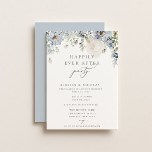 Dusty Blue Floral, gelukkig altijd na een feestje Kaart