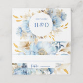 Dusty Blue Floral Gold (Buitenkant ongevouwen)