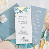 Dusty Blue Floral Greenery Programme de mariage