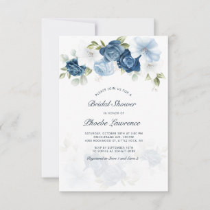Dusty Blue Floral Greenery Vrijgezellenfeest Kaart