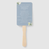 Dusty Blue Floral Greenery Wedding Programme Handwaaier (Achterkant)