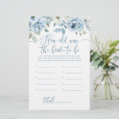 Dusty blue floral Hoe oud was de bruid om te spele (Staand voorkant)