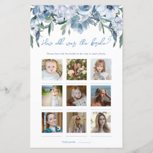 Dusty Blue Floral Hoe oud was het bruid fotospel
