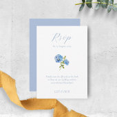 Dusty Blue Floral Hydrangea bruiloft RSVP Informatiekaartje