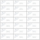 Dusty Blue Floral Line Art Guest Address Sticker (Voorkant)