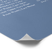 Dusty Blue Floral Mariage 10 tables Tableau de siè (Coin)