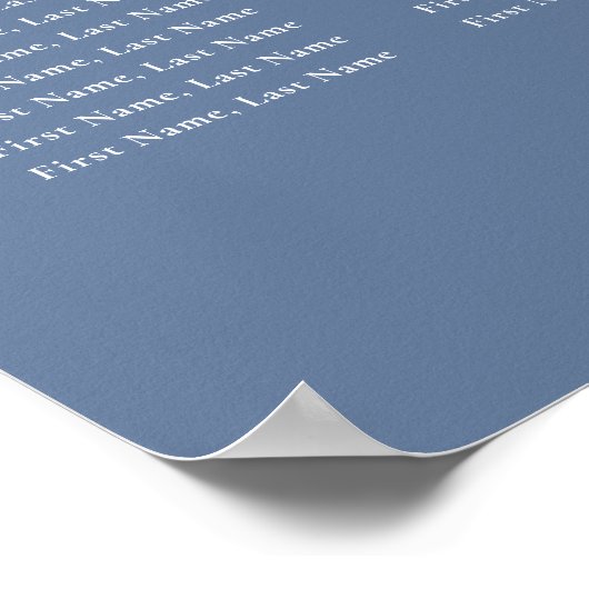 Dusty Blue Floral Mariage 10 tables Tableau de siè (Coin)