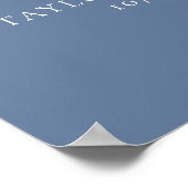 Dusty Blue Floral Mariage 12 tables Tableau de siè (Coin)