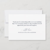 Dusty Blue Floral Mariage Carte de remerciements (Dos)