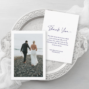 Dusty Blue Floral Mariage Carte de remerciements