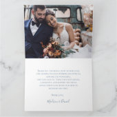 Dusty Blue Floral Mariage Photo Merci (Intérieur)