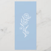 Dusty Blue Floral Mariage plat menu (Dos)