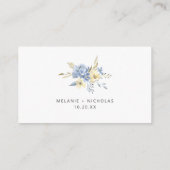 Dusty Blue Floral Mason Jar rsvp Informatiekaartje (Achterkant)