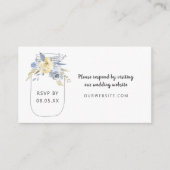 Dusty Blue Floral Mason Jar rsvp Informatiekaartje (Voorkant)