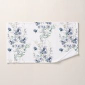 Dusty Blue Floral Monogramed Towel Set Bad Handdoek (Handdoek)