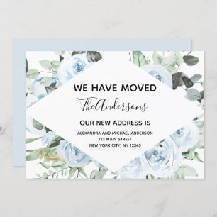 Dusty Blue Floral Moving Faire-part