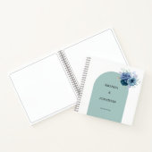 Dusty Blue Floral Photo Livre d'invité Mariage Alb (Intérieur)