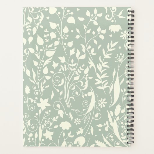 Dusty Blue Floral Planner (Achterkant)