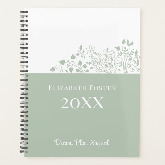 Dusty Blue Floral  Planner (Voorkant)