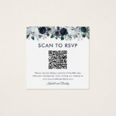 Dusty Blue Floral QR Code photo Mariage RSVP (Devant)