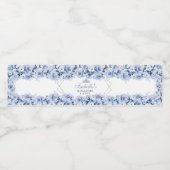 Dusty Blue Floral Quinceanera Étiquette de bouteil (Étiquettes simples)