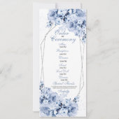 Dusty Blue Floral Quinceanera Programme (Dos)